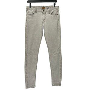 Mother The Looker Low Rise Pop! Jeans in Driftwood Light Brown Skinny Size 31